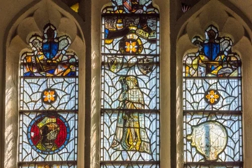 Medieval glass, east window