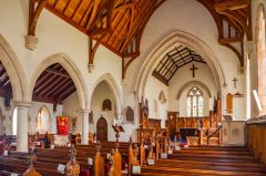 The church interior, looking east