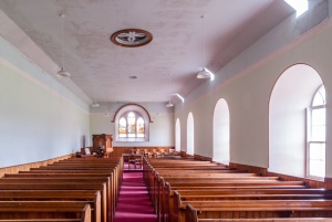 The church interior, looking east
