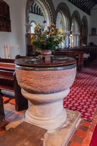 Lead-lined Norman font