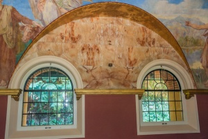 Nave wall with murals