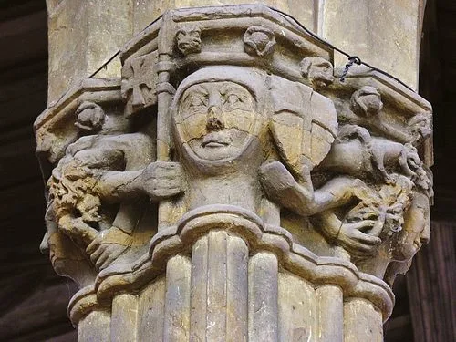 Beautifully carved column capital in the nave