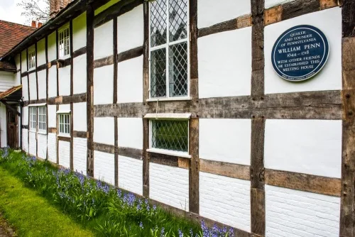 The timber-framed exterior