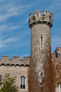 The castellated exterior of Bodelwyddan