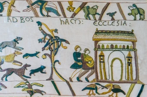 King Harold at Bosham Church on the Bayeux Tapestry