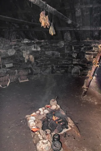 A peat fire on the hearth