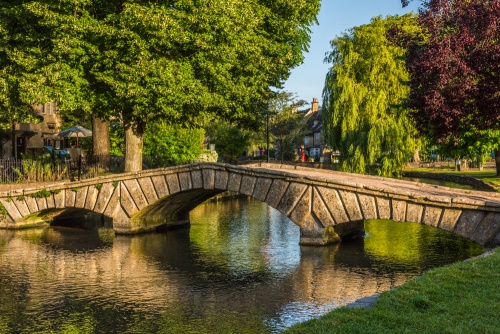 Footbridge across the River Windrush in Bourton-on-the-Water