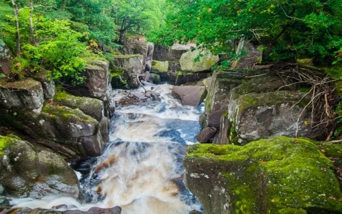 Looking down on Bracklinn Falls
