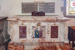 The alabaster and marble altar tomb of Sir Henry Oglander (d 1874)