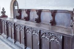 Choir seats in the chancel