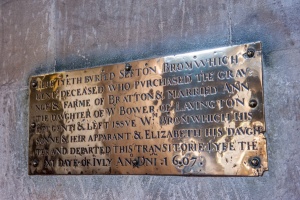 Sefton Bromwich brass, 1607
