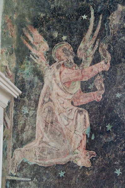Wall painting of a censing angel