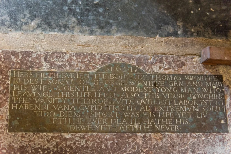 1611 brass to Thomas Wenyeve