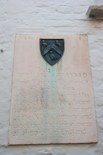 William Appleyard coat of arms and plaque