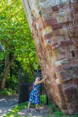 Holding up the castle's leaning tower?