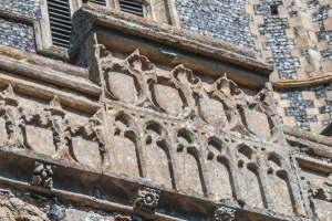 Embattled south aisle exterior