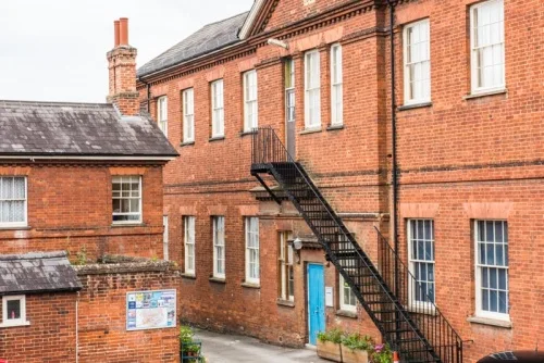 The Queen Street School courtyard