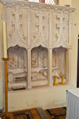 Triple seat sedilia, sanctuary