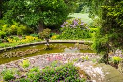 Steps down to an informal pool
