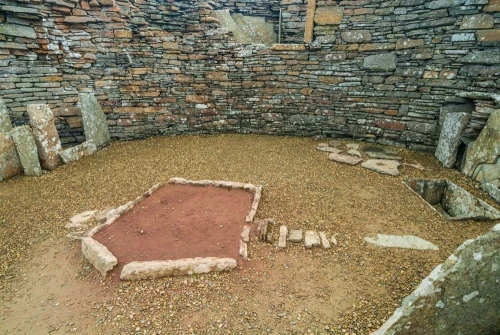 A hearth in the broch interior