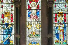 Stained glass in the east window