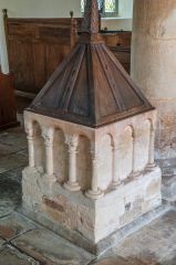 Brooke, St Peter's Church, The 12th-century font