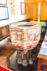 Broughton, St Mary's Church, The marble Victorian font
