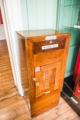 A wooden private post box for 'franked mail'