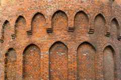 Brick detail on the circular 'hawk muse' tower