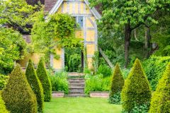Ther formal gardens and dovecote