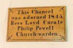 1845 chancel restoration plaque