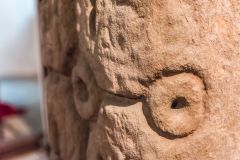 Close-up of the pillar stone carvings