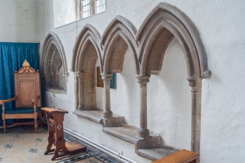 The triple sedilia in the chancel
