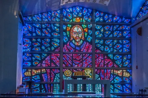 Blessed Sacrament Chapel stained glass window