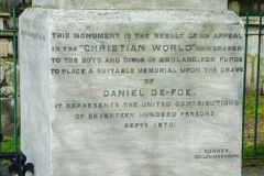 Daniel Defoe memorial inscription