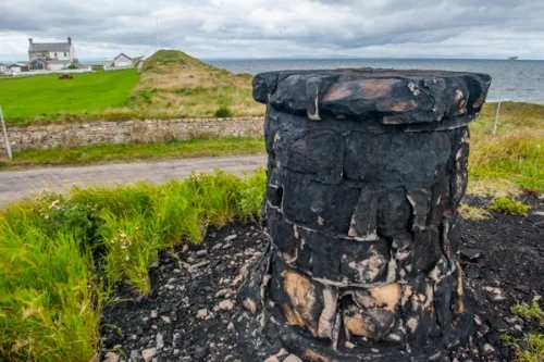 The clavie burning site on Doorie Hill
