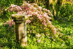 An old stone post beside the path