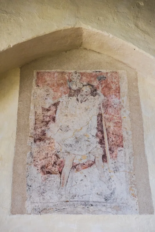 15th century St Christopher wall painting