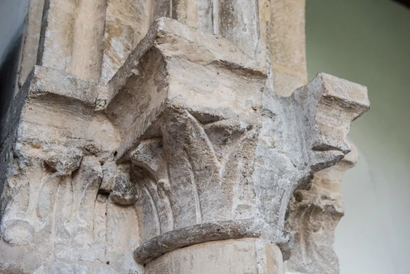 The Norman chancel arch capitals