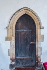 Burnham Sutton-cum-Ulph, All Saints Church, The reset priest's door with internal hoodmoulds