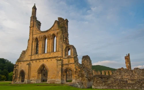 Byland Abbey in late evening light