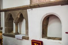 14th century piscina in the chancel 