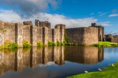 The eastern castle walls and moat