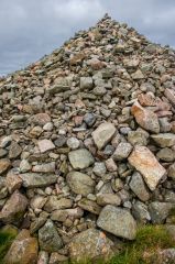 Looking up from the base of the cairn