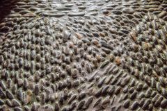 The church floor is made from pebbles gathered on Caldey Island beaches