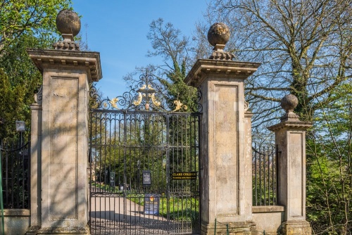 Clare College gates on Queen's Road