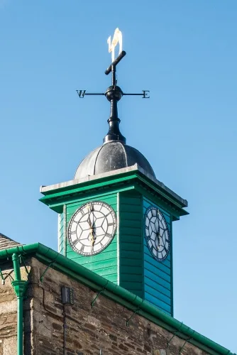 The iconic town hall clock tower