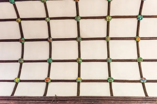 15th century wagon roof and painted bosses