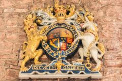 The royal coat of arms to Charles II