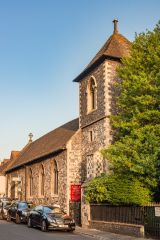 The 13th-century west tower